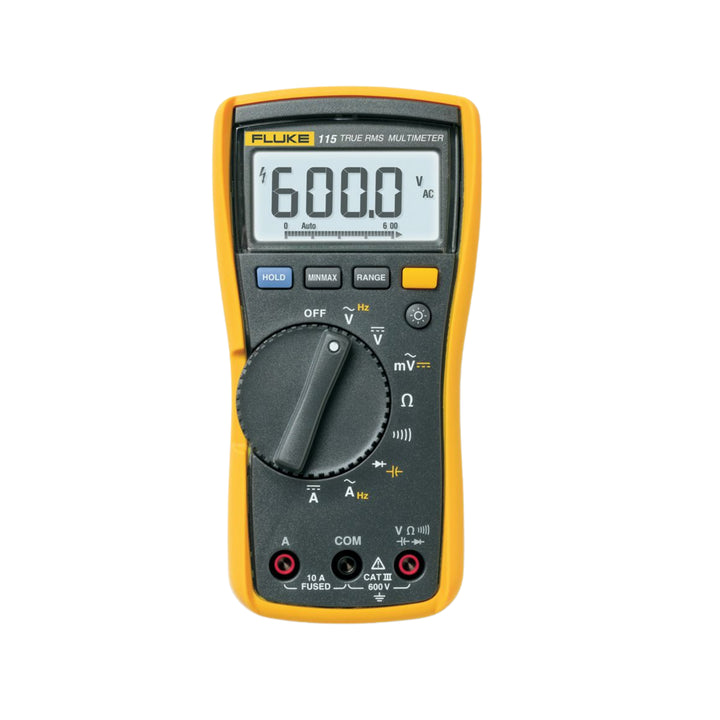 Fluke 115 true RMS field technician multimeter, 600 V / 10 A, backlight, N600 CAT III