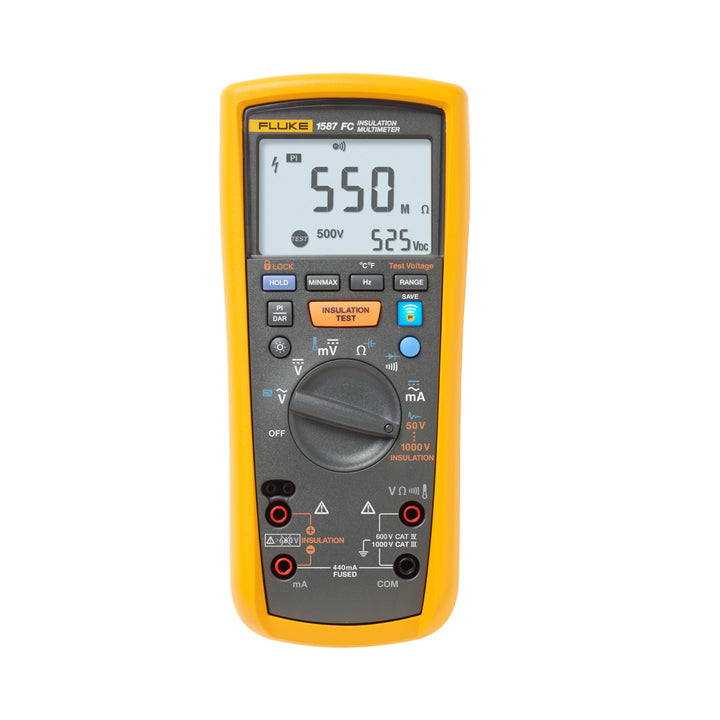 Fluke 1587 FC insulation multimeter, true-RMS, 50-1000 V insulation tests, CAT III/IV