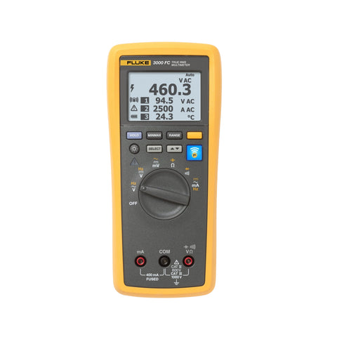 Fluke 3000 FC wireless multimeter, True-RMS, AC/DC to 1000 V, 400 mA, CAT IV 600 V