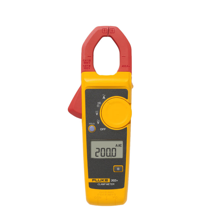 Fluke 302+ clamp meter, 400 A AC, 600 V, 30 mm jaw, CAT IV 300 V safety