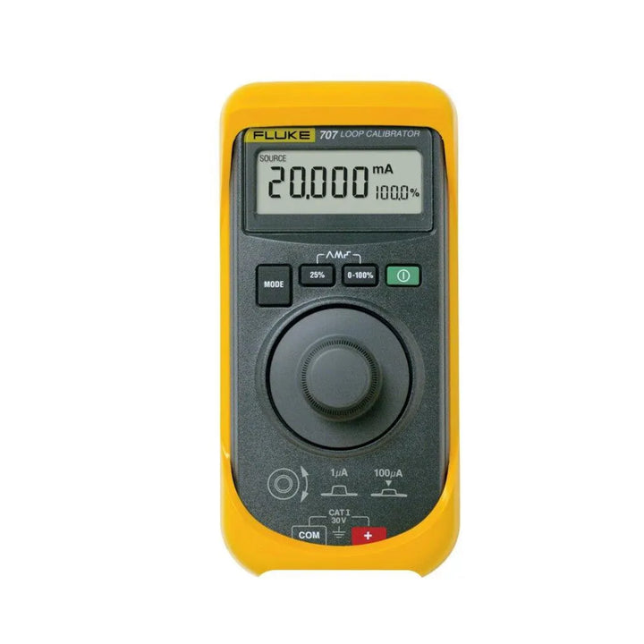 Fluke 707 loop calibrator, 0-20 mA / 4-20 mA, 0.015 % accuracy, 28 V DC, quick click knob