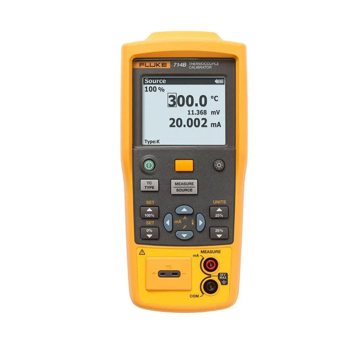 Fluke 714B thermocouple calibrator, measure/source 17 TC types, mV mode, 4-20 mA input