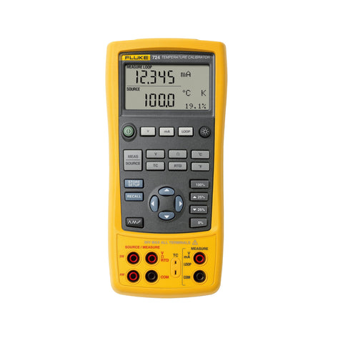Fluke 724 Temperature Calibrator, sources thermocouples &amp; RTDs, loop power, dual display