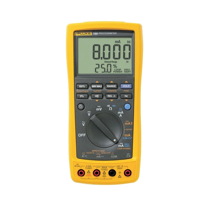 Fluke 789 ProcessMeter, true-RMS DMM + 4-20 mA loop calibrator, 1000 V, 24 V loop power