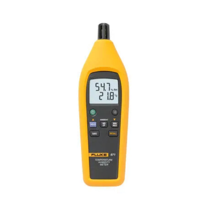 Fluke 971 temperature humidity meter, dual display, dew point, wet bulb, stores 99 readings