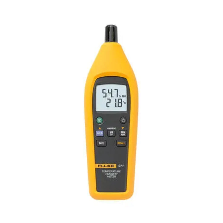 Fluke 971 temperature humidity meter, dual display, dew point, wet bulb, stores 99 readings