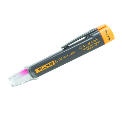 Fluke LVD2 non-contact voltage tester, 90-600 V AC, dual sensitivity (blue/red), LED flashlight
