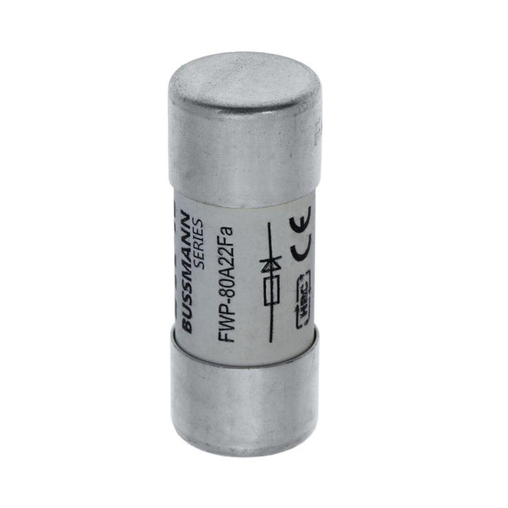 Bussmann FWP-80A22F high speed cylindrical fuse 80 A 700 V AC/DC Class aR 22×58 mm