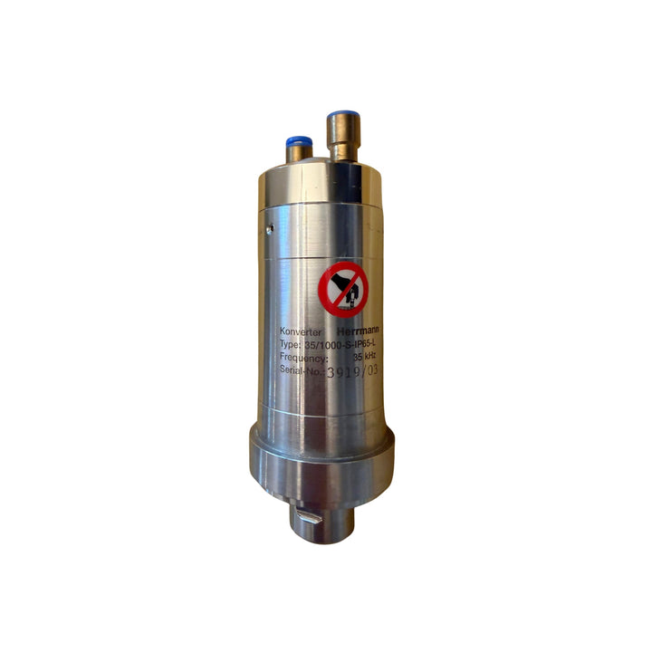 Herrmann 35/1000-S-IP65-L ultrasonic generator, 35 kHz, 1000 W, IP65, for industrial welding applications.