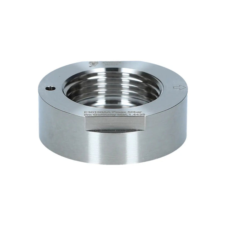 ifm E30130 mounting clamp for M18 sensors with fixing plate. Durable and easy-to-adjust bracket for industrial sensor installation.