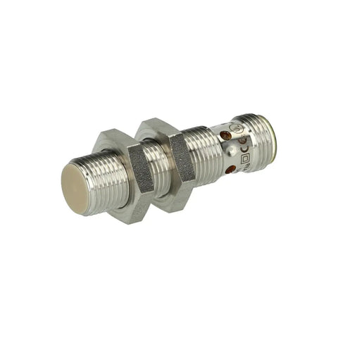 ifm IFT203 capacitive proximity sensor with 10 mm flush mount detection, ideal for non-metallic object sensing in industrial environments.