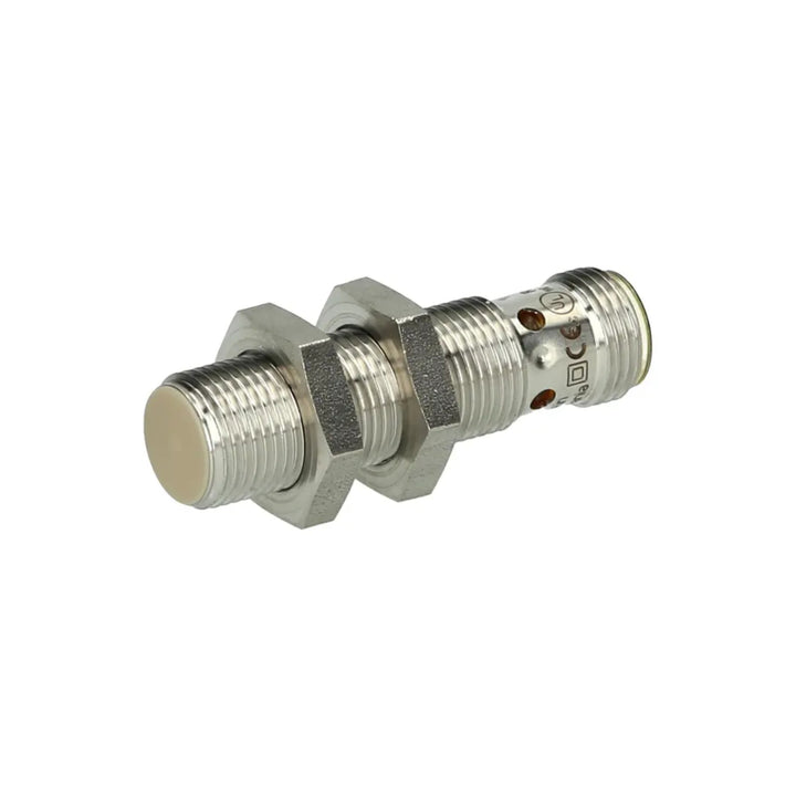 ifm IFT203 capacitive proximity sensor with 10 mm flush mount detection, ideal for non-metallic object sensing in industrial environments.