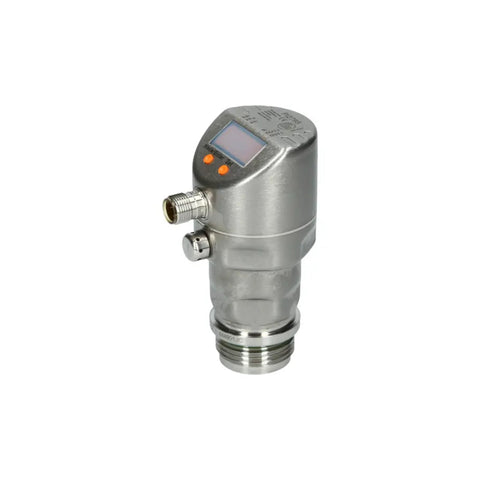 ifm PI2795 IO-Link pressure sensor, 0–25 bar range, G 1/4" thread, dual PNP outputs, and LED display for industrial automation.