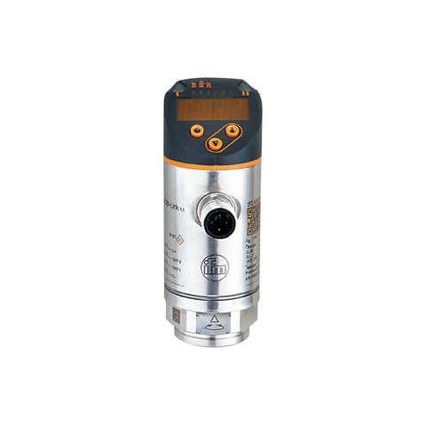 ifm PN2094 electronic pressure sensor with display, 0–10 bar range, G 1/4" thread, and dual PNP outputs. Compact and IP67-rated.