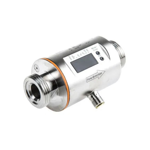 ifm SM8000 magmeter flow sensor with display and IO-Link, ideal for flow and temperature monitoring in industrial fluid systems.