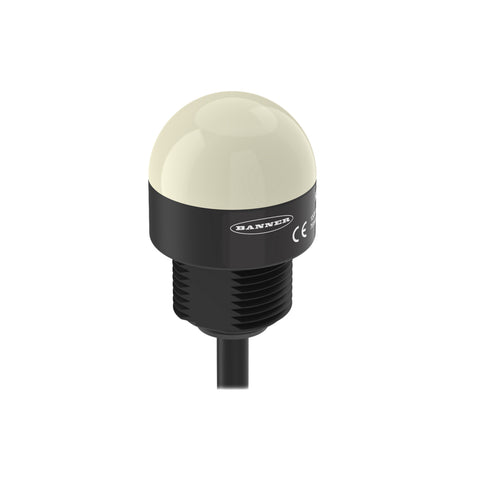 Banner K30LGRYPQP RGB indicator light with PNP input and quick-disconnect for industrial automation.