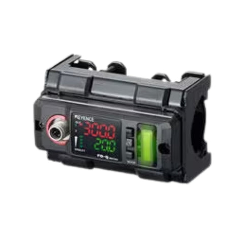 Keyence FD-Q32C clamp-on flow sensor for 25A/32A pipes. Non-contact, ultrasonic monitoring for industrial water and chemical flow.