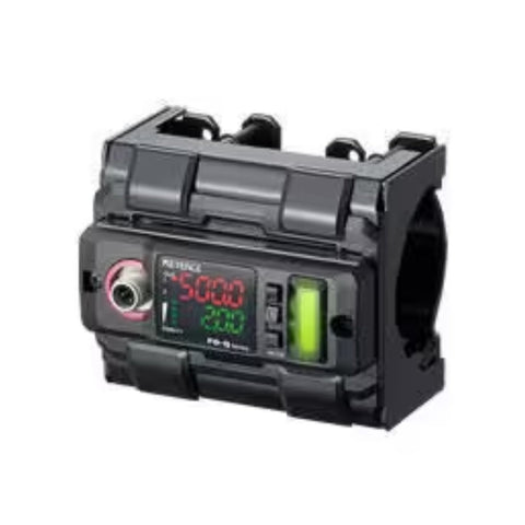 Keyence FD-Q50C clamp-on flow sensor for 50A metal pipes. Ultrasonic, non-contact, accurate, and easy to install for industrial applications.