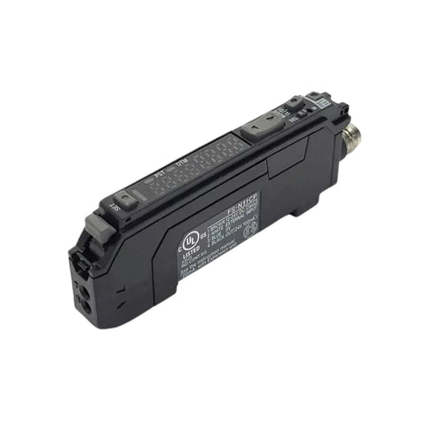 Keyence FS-N11CP digital fiber optic sensor amplifier with IO-Link for high-speed detection and smart automation integration.