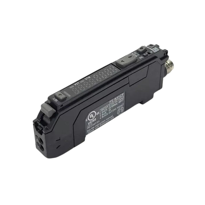 Keyence FS-N11CP digital fiber optic sensor amplifier with IO-Link for high-speed detection and smart automation integration.