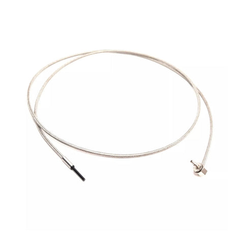 Keyence FU-77TG reflective fiber optic sensor head with thin beam for precise detection of small parts in compact automation systems.