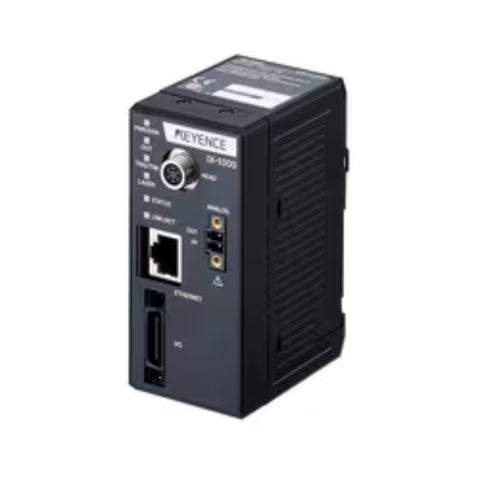 Keyence IX-1000 sensor amplifier for IX Series laser displacement sensors. High-speed processing with Ethernet and intuitive setup.