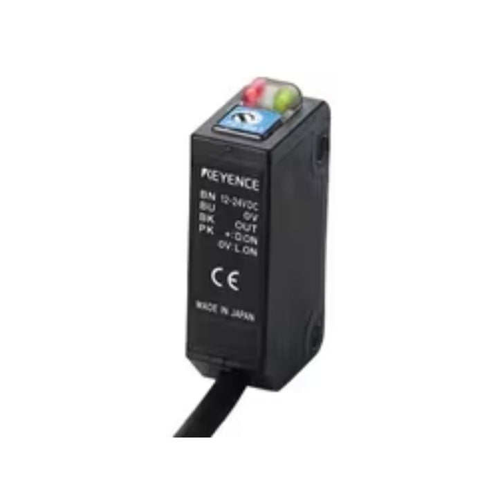 Keyence PZ-M32P photoelectric sensor with polarized retroreflective detection and PNP output for compact industrial sensing applications.