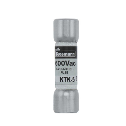 Eaton Bussmann KTK-5 fast-acting fuse, 5 A, 600 V, ferrule type