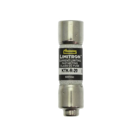 Bussmann KTK-R-20 Class CC fuse, 20 A, 600 V, fast-acting, current-limiting