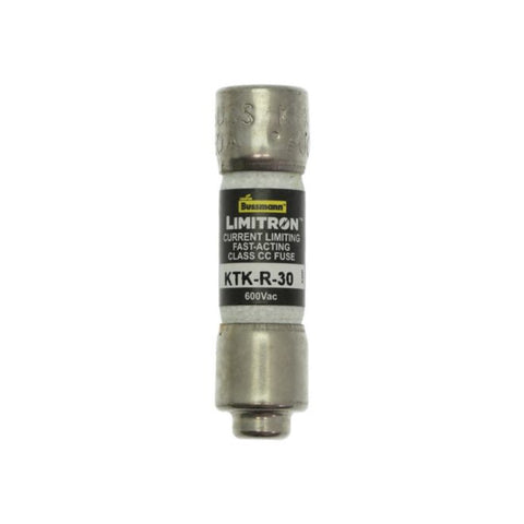 Bussmann KTK-R-30 Class CC fuse, 30 A, 600 V, fast-acting, current-limiting
