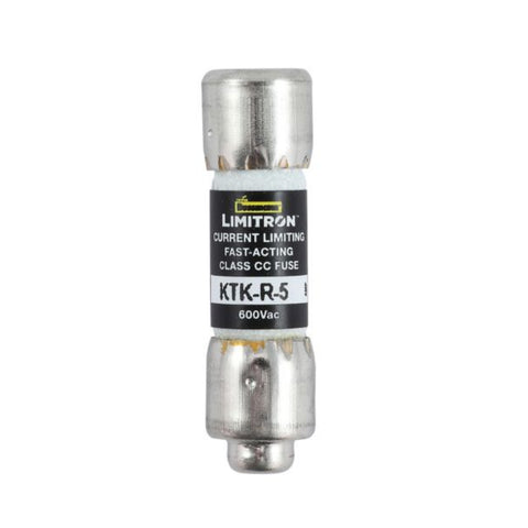 Bussmann KTK-R-5 Class CC fuse, 5 A, 600 V, fast-acting current-limiting