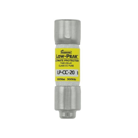 Bussmann LP-CC-20 Class CC fuse, 20 A, 600 V AC, dual element, time-delay