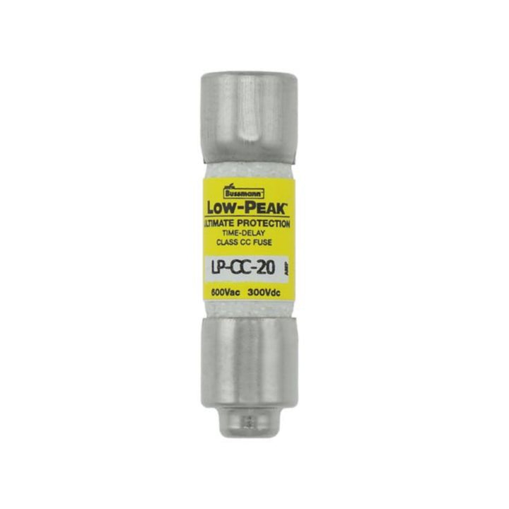 Bussmann LP-CC-20 Class CC fuse, 20 A, 600 V AC, dual element, time-delay