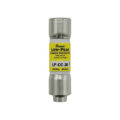 Bussmann LP-CC-30 Class CC fuse, 30 A, 600 V AC, dual element, time-delay