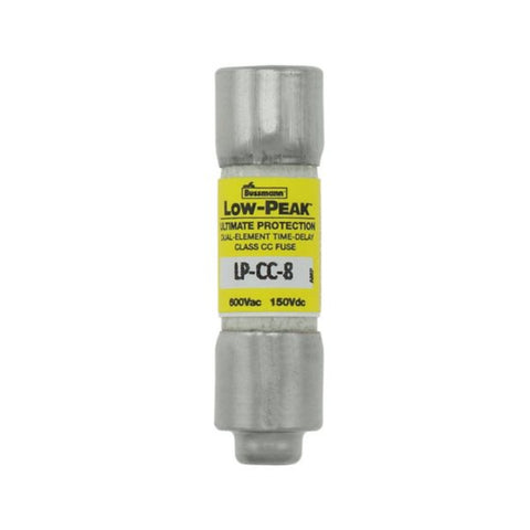 Bussmann LP-CC-8 Class CC fuse, 8 A, 600 V AC / 150 V DC, time-delay