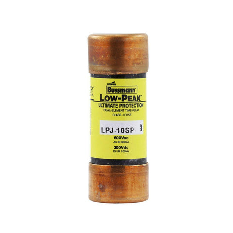 Bussmann LPJ-10SP Class J fuse, 10 A, 600 V AC, dual element, time-delay