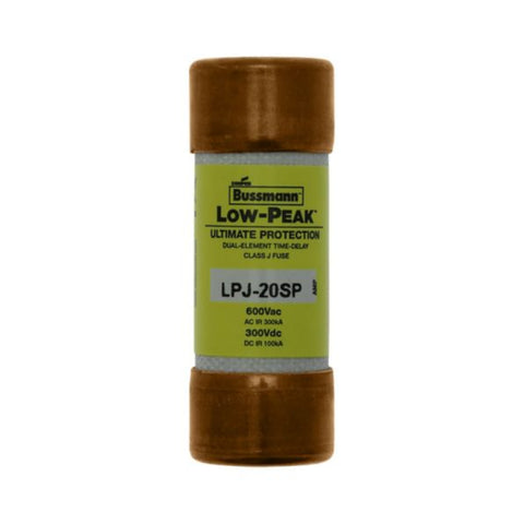 Bussmann LPJ-20SP Class J fuse, 20 A, 600 V, dual element, time-delay