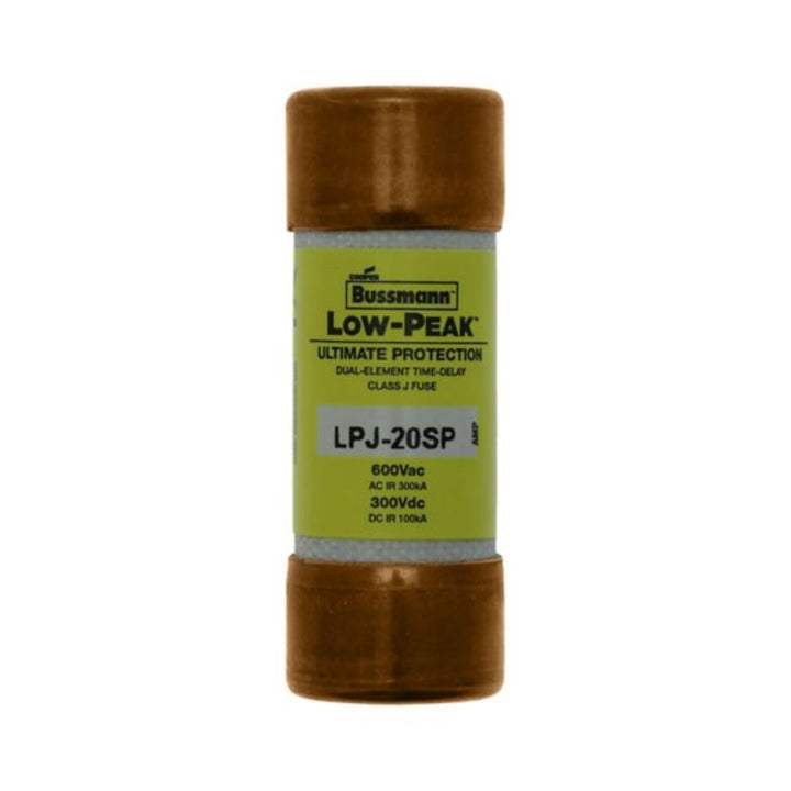 Bussmann LPJ-20SP Class J fuse, 20 A, 600 V, dual element, time-delay