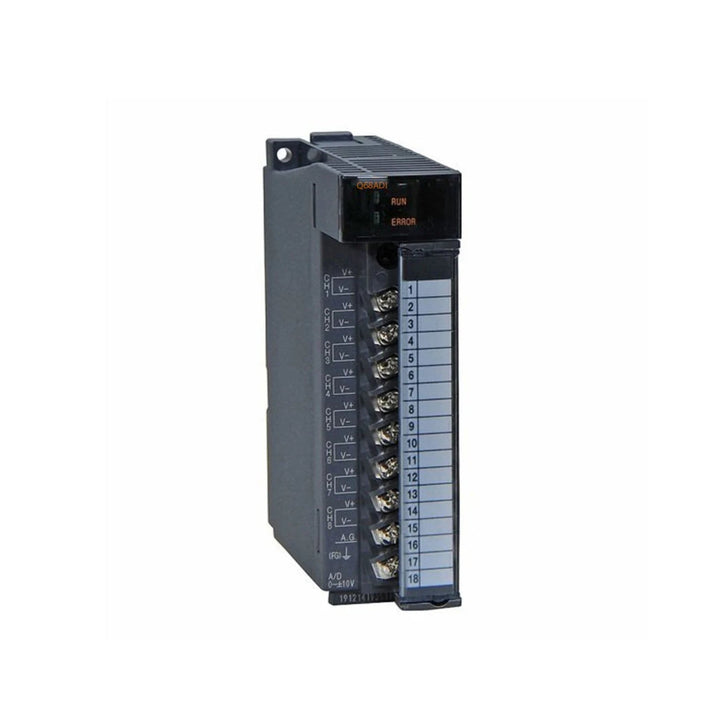 Mitsubishi Q68ADI analog input module, 8 differential channels, 16-bit resolution, for MELSEC-Q Series PLCs.