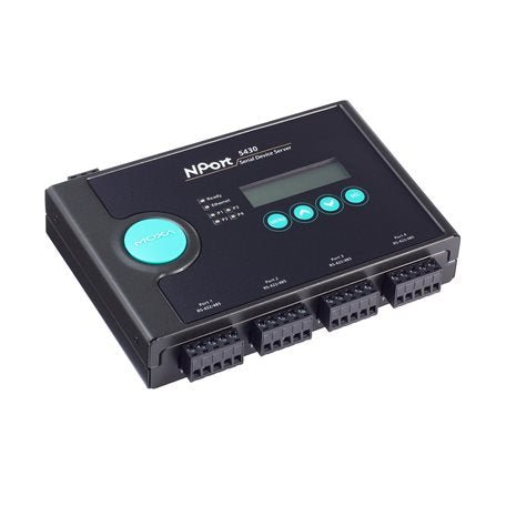 Moxa 5430I Serial Device Server, reliable industrial communication with compact form factor and high-performance control.