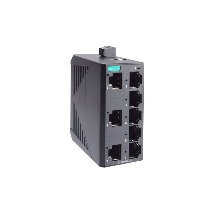 Moxa EDS-2008-ELP Industrial Ethernet Switch, a compact solution for industrial networking needs.