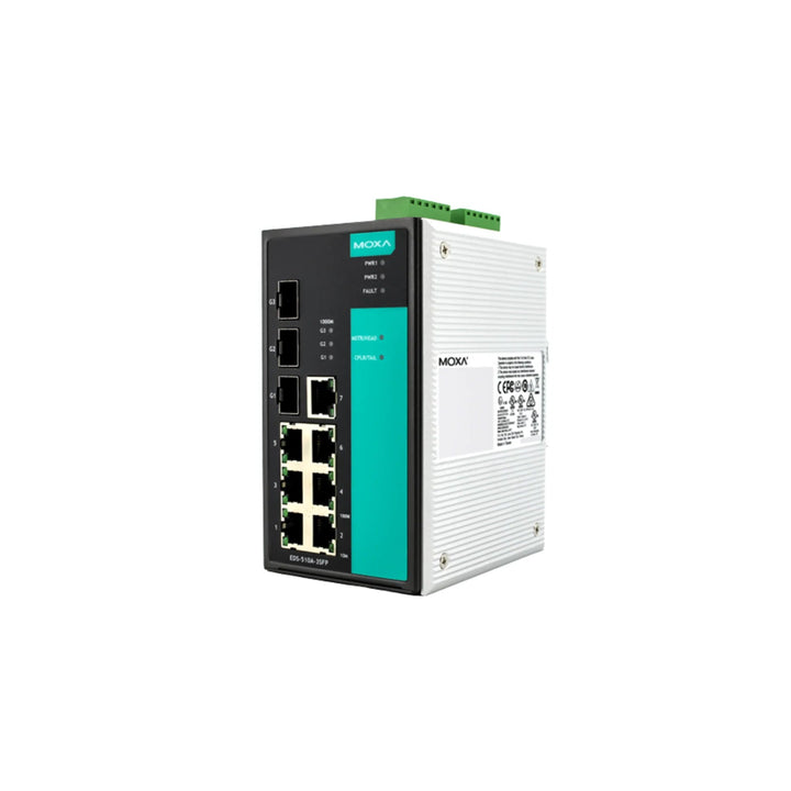 Moxa EDS-510A-3SFP Industrial Ethernet Switch for robust industrial networking.