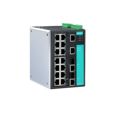 Moxa EDS-518A-T Industrial Ethernet Switch with robust design for industrial environments