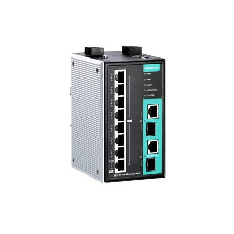 Moxa EDS-P510A-8PoE-2GTXSFP-T Industrial Ethernet Switch for reliable communications.
