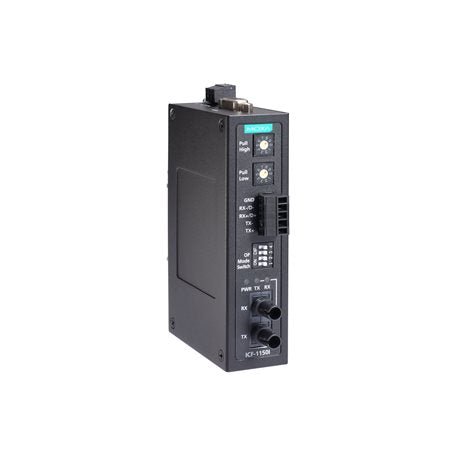 Moxa ICF-1150I-S-SC-T Industrial Communication Converter featuring reliable industrial communication.