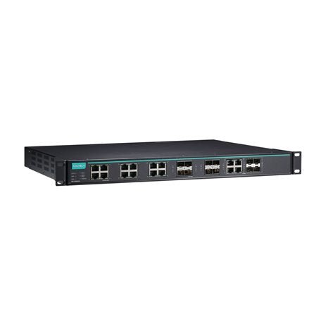 Moxa IKS-G6824A-8GSFP-4GTXSFP-HV-HV Industrial Ethernet Switch featuring robust functionality