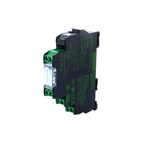 Murrelektronik 52102 24V DC relay module with 1 changeover contact and LED indicator for industrial automation.