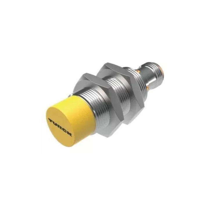 Turck NI12U-M18-AP6X-H1141 M18 inductive sensor, 12 mm flush range, PNP NO, rugged industrial housing.