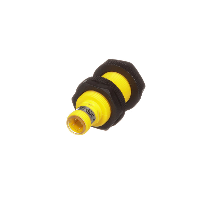 Turck NI12U-S18-AP6X-H1141 S18 inductive sensor, 12 mm range, Factor 1, PNP NO output.
