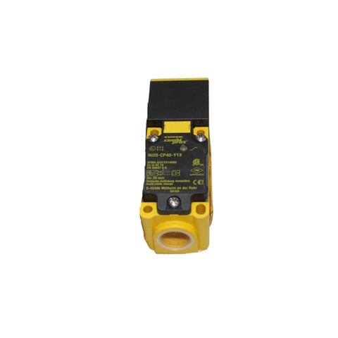 Turck NI20-CP40-Y1X CP40 inductive sensor with 20 mm range and 2-wire DC output.